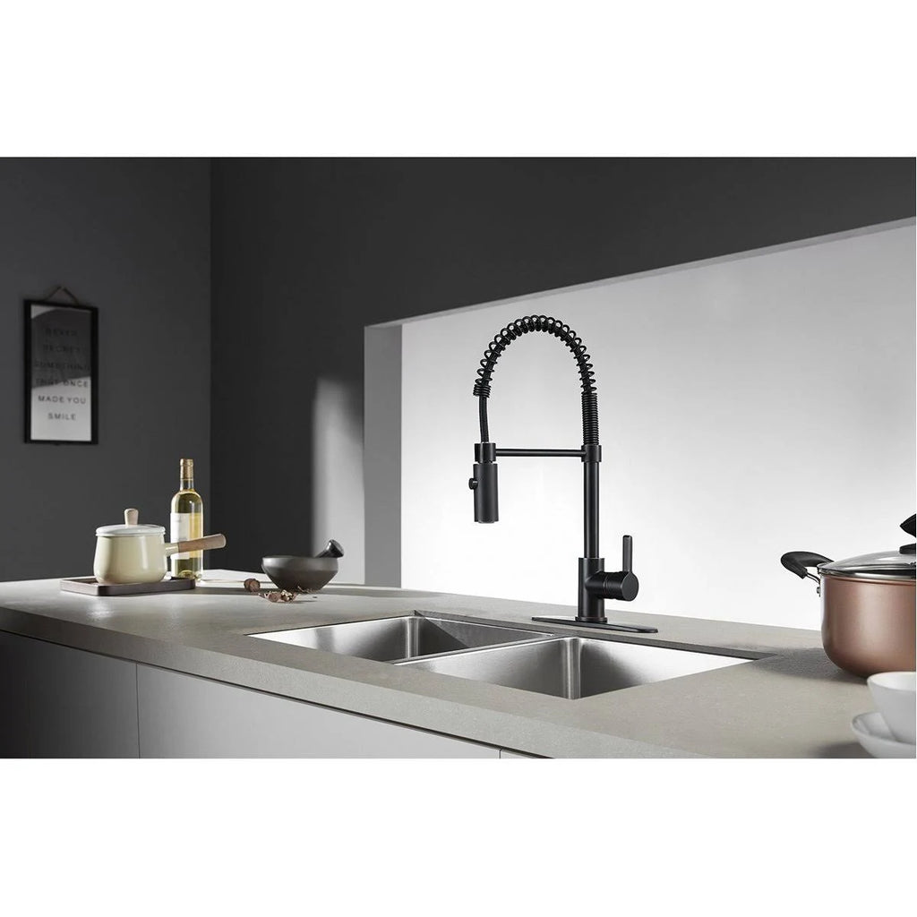 Polished Chrome Kitchen Faucet with Pull-Down Sprayer K401
