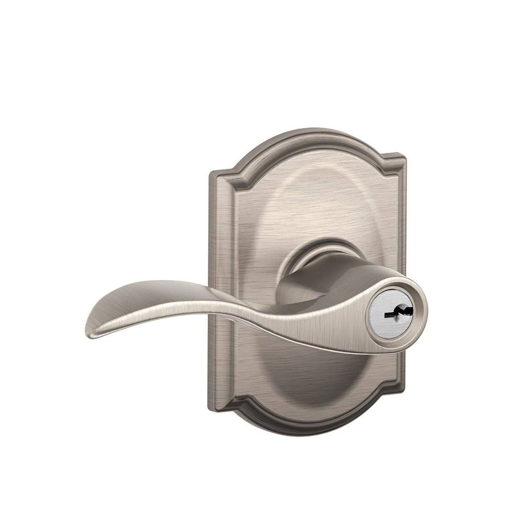 Satin Nickel Single Cylinder Keyed Entry Door Lever Set Y6990
