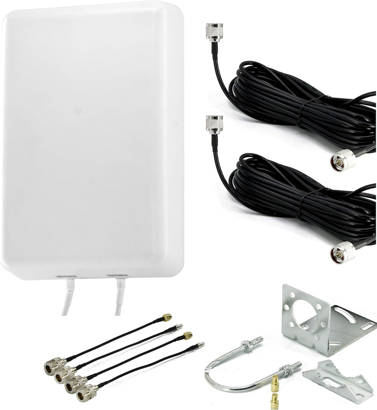 4G LTE Wide Band MIMO Panel Antenna Kit with SMA Adapters K1585