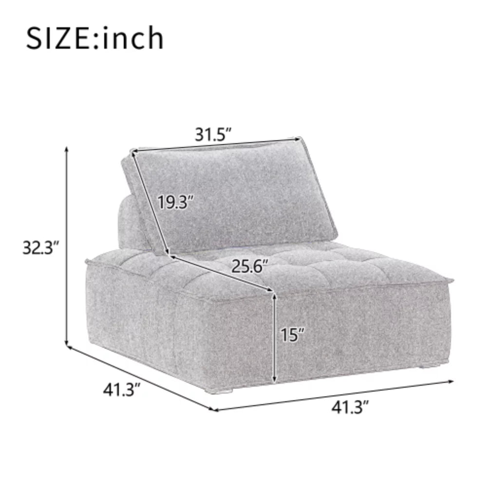 White Lambskin Sherpa Oversized Armless Accent Chair U5477