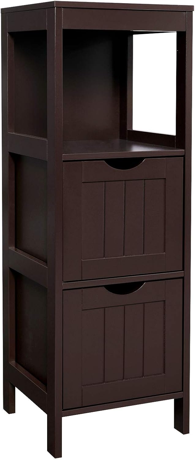 White Bathroom Storage Cabinet with 2 Drawers L913548
