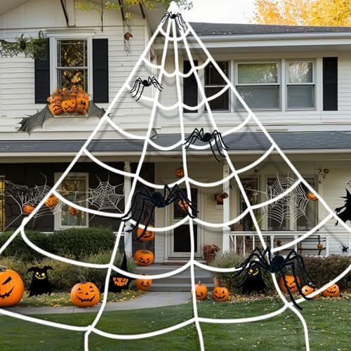 16.4 x 15.7 Ft Prelit Halloween Spider Web Net Lights with Timer Z924