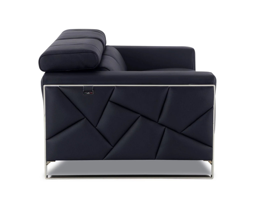 Black Genuine Italian Leather Loveseat A480