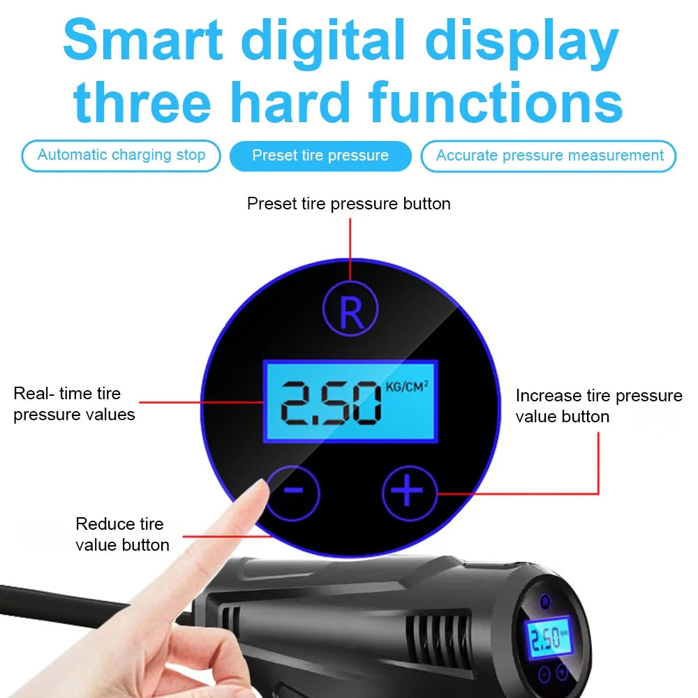 Portable Air Compressor 150 PSI Car Tire Pump S48796