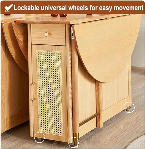 Folding Wood Round Dining Table with Storage Space F486414