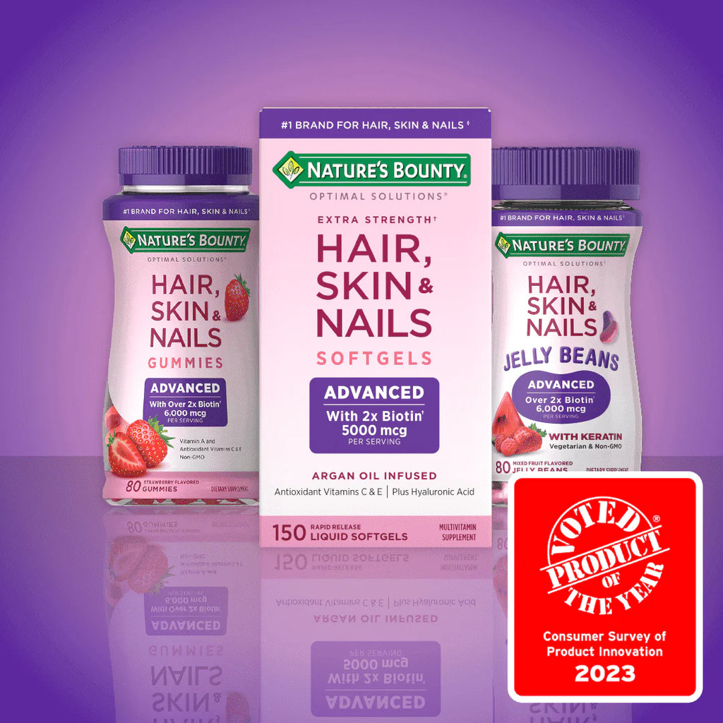 Advanced Hair, Skin and Nail Biotin & Vitamins A, C, & E Softgels, 150 Count L86608