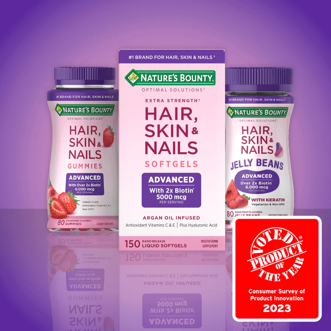 Advanced Hair, Skin and Nail Biotin & Vitamins A, C, & E Softgels, 150 Count L86608