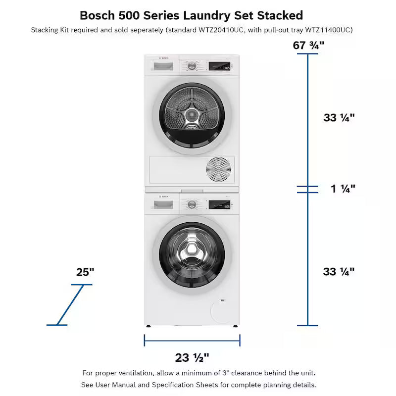 24 in. Laundry Stacking Kit with Shelf in White H99221