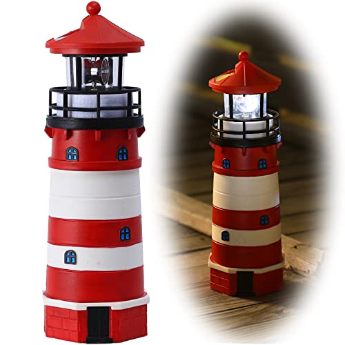 Solar Powered Lighthouse Decor with Rotating Beacon C884836