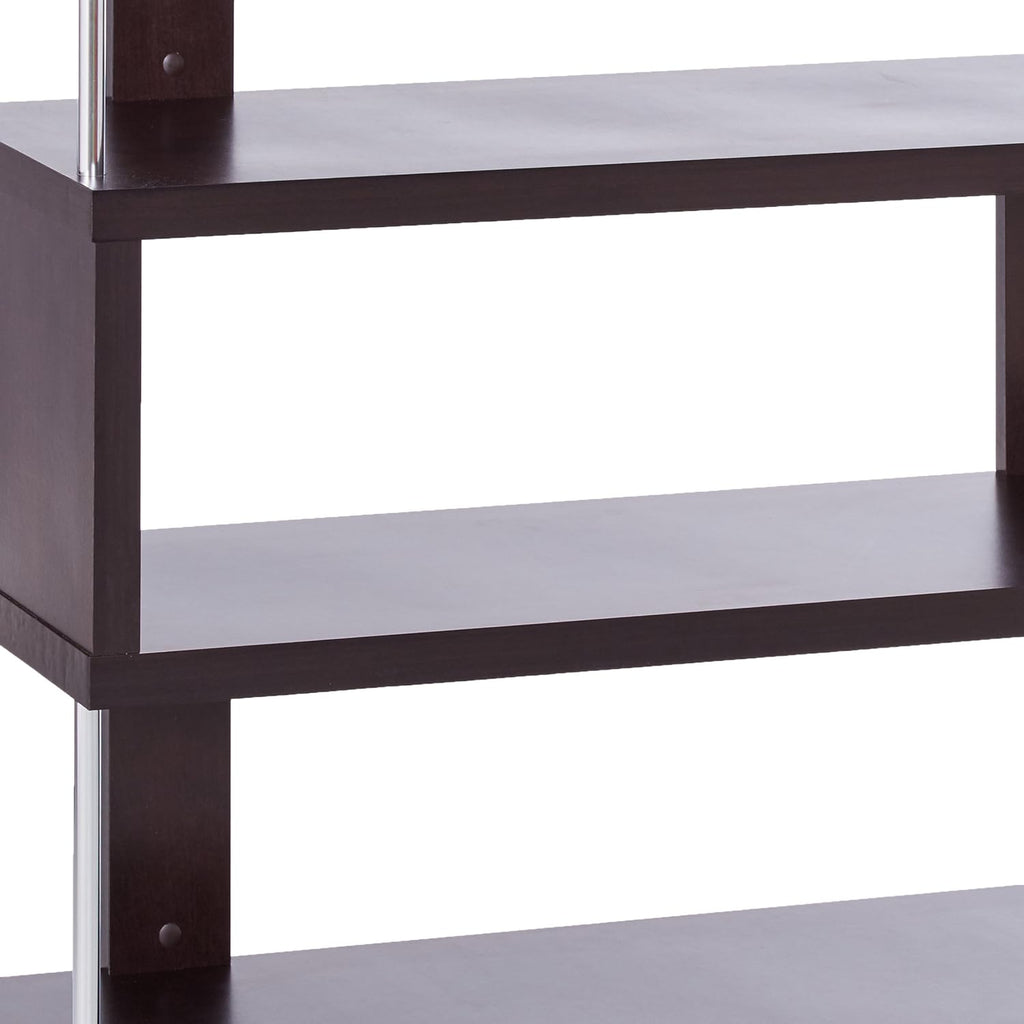 6-Shelf Dark Brown Bookcase S562
