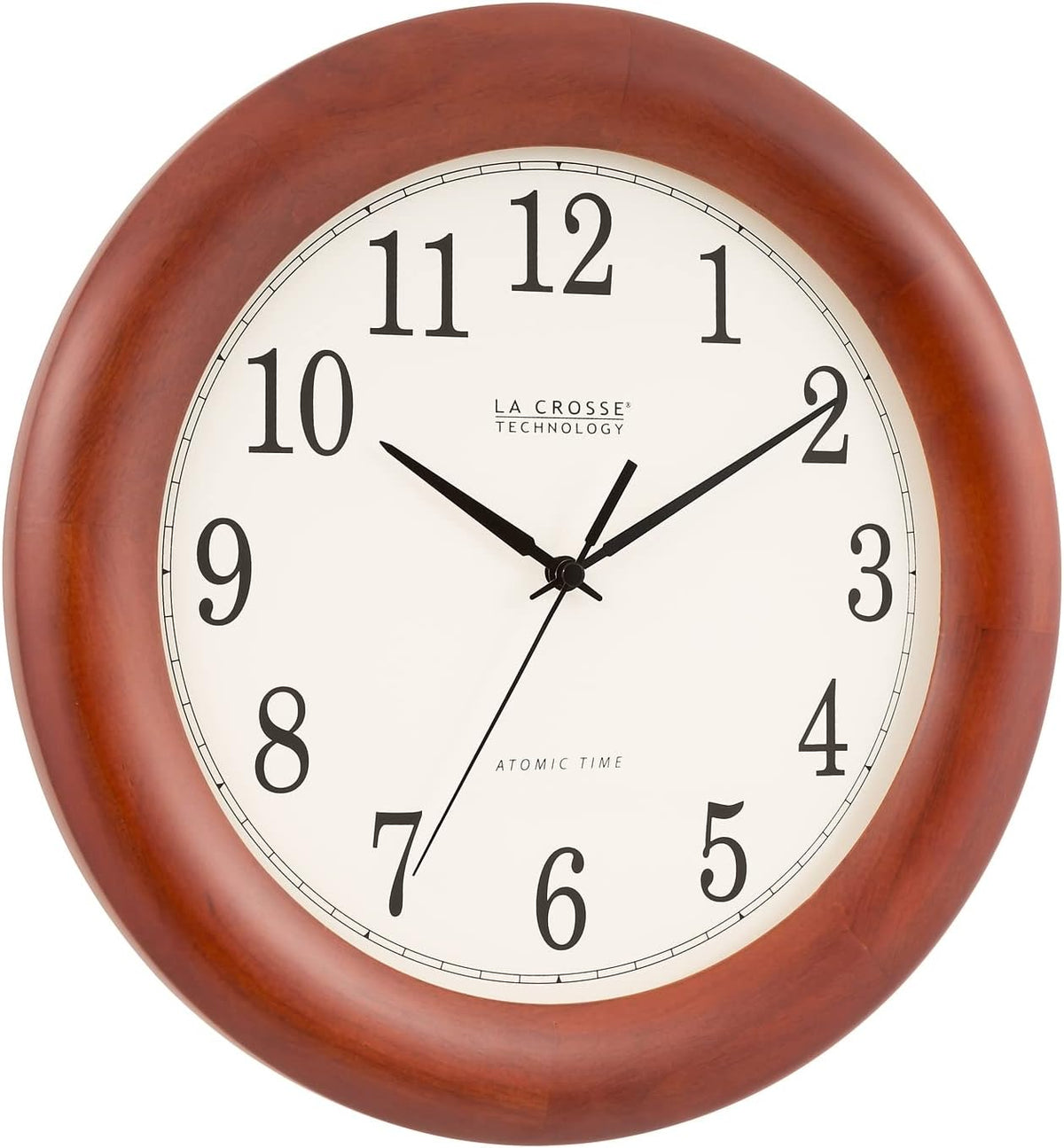 12.5 Inch Cherry Wood Atomic Analog Clock Z992767