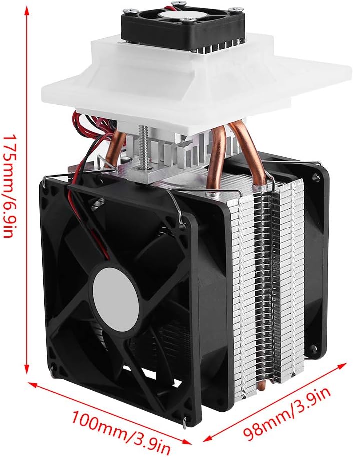 12V Semiconductor Refrigeration Thermoelectric Peltier Air Cooling Dehumidification System Cooler Fan Kit 175x100x98 mm T2864