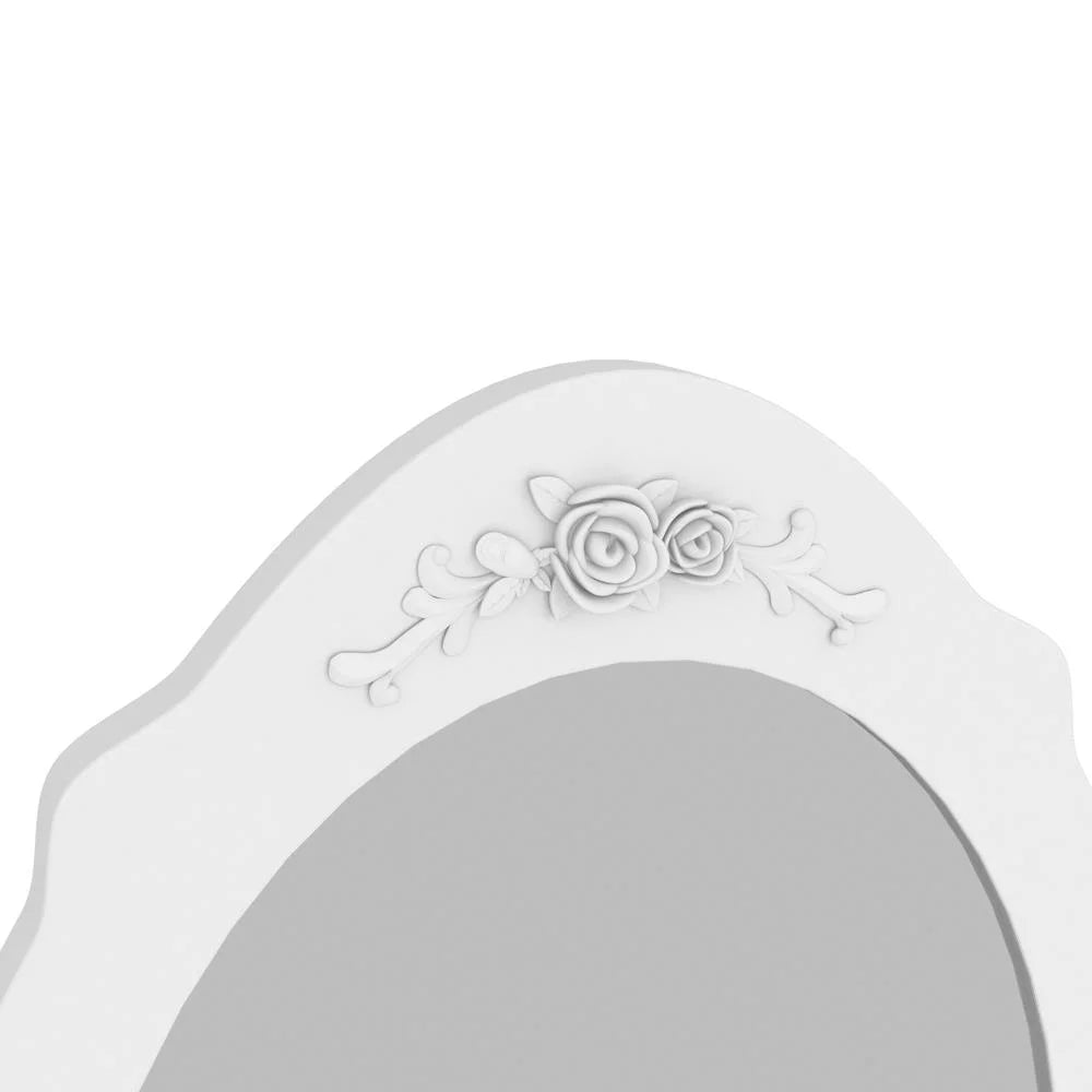 White Vanity Table Set with Mirror and 4 Drawers P113694