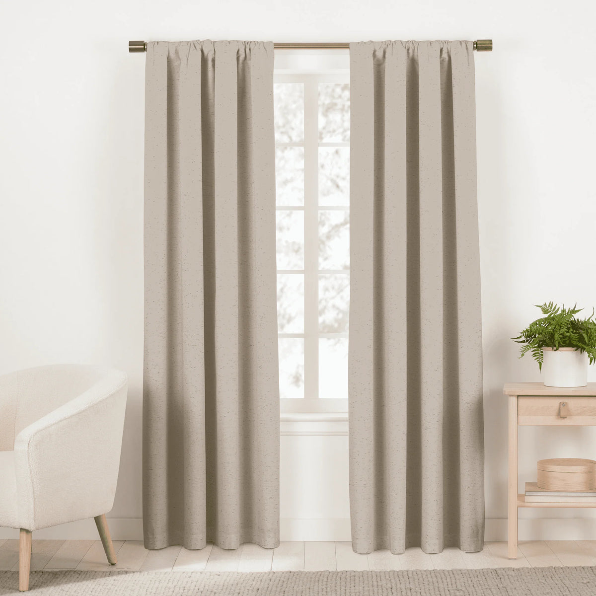 Organic Cotton Window Curtain Pair White 84 D333