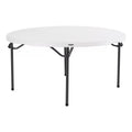 60 inch Round Folding Table White Granite Z8231