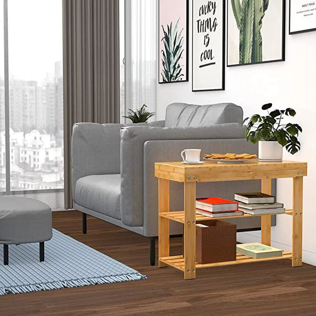 Bamboo Shoe Rack with Storage Shelf T83030