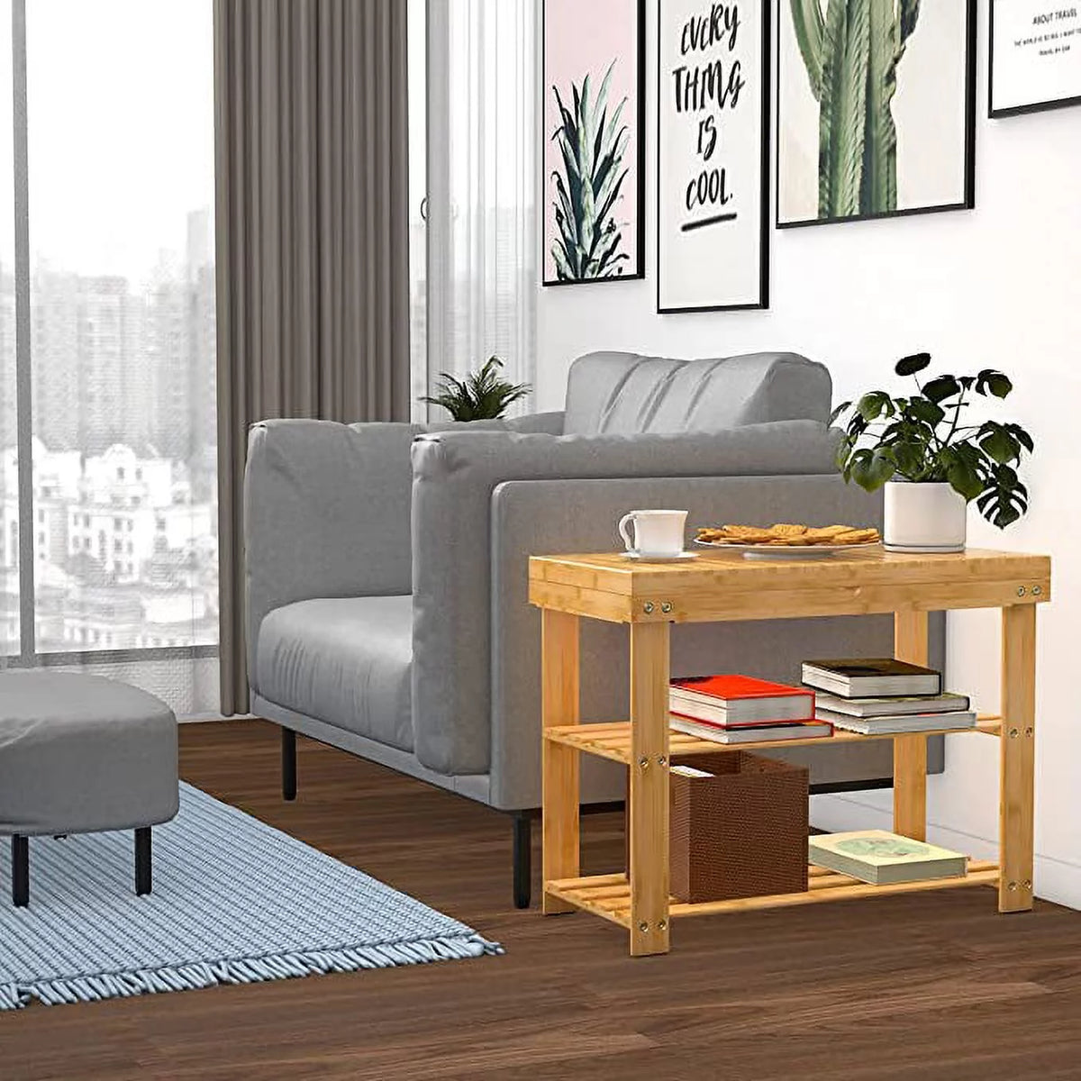 Bamboo Shoe Rack with Storage Shelf T83030