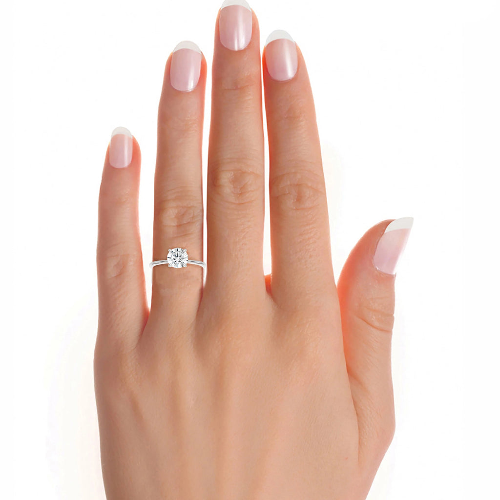 14k White Gold Solitaire Engagement Ring C547