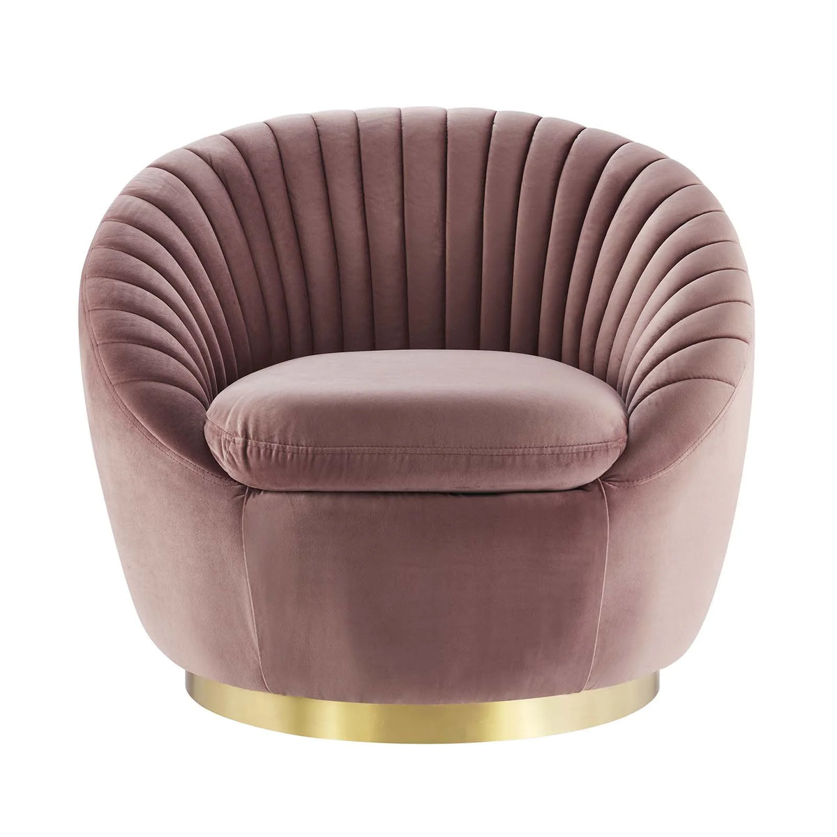 Pink Gold Velvet Swivel Accent Chair Q608373