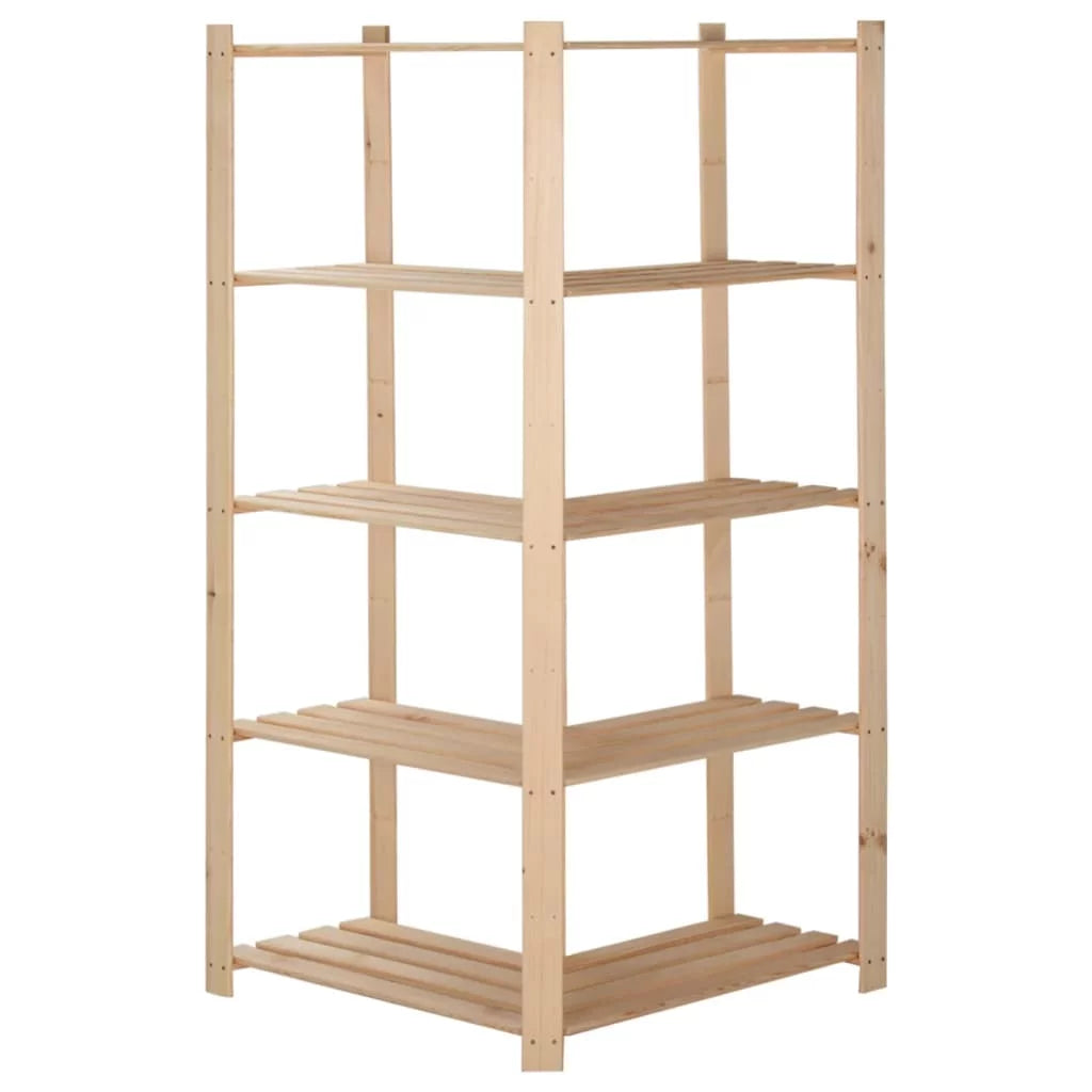 5-Tier Solid Wood Pine Corner Rack F1602