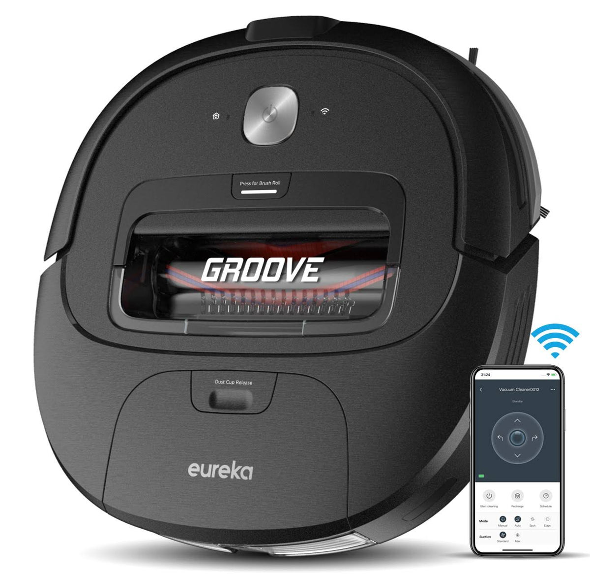Black 4-Way Control Robotic Vacuum Cleaner S257