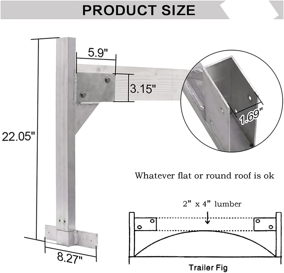 Adjustable Aluminum Roof Ladder Rack Bracket Kit B9203