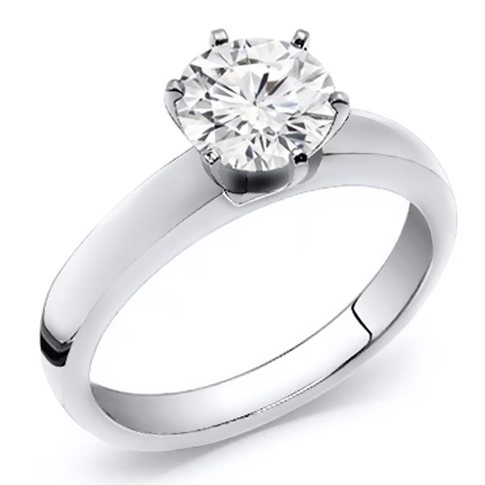 Platinum Diamond Solitaire Ring 0.50 cttw. G-H Color SI Clarity Size 4 N607