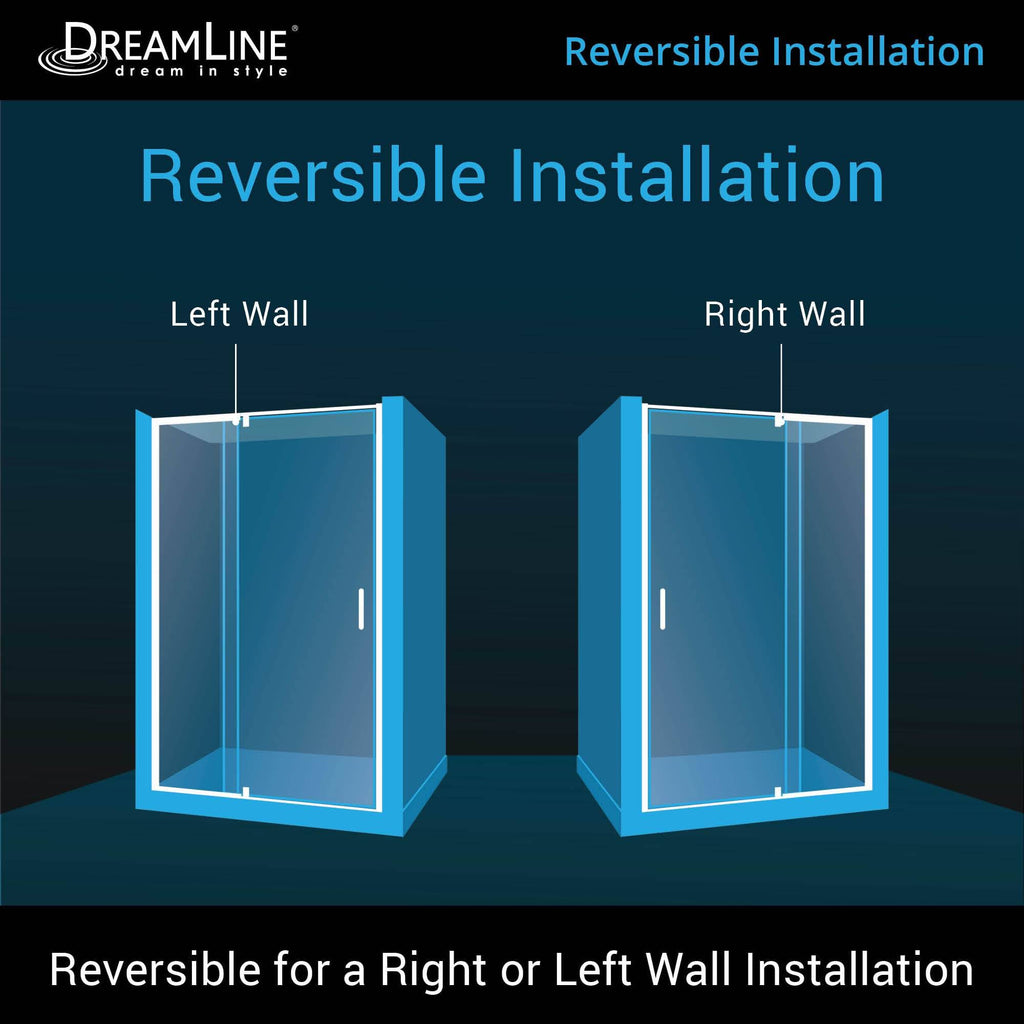 Semi-Frameless Pivot Shower Door in Chrome Y6374