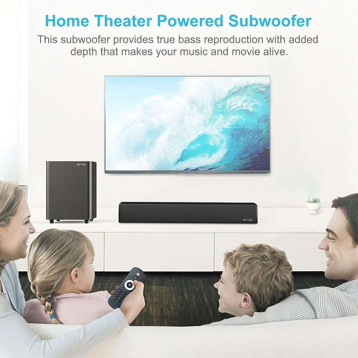 Powered Subwoofer, Compact Size, Black F288