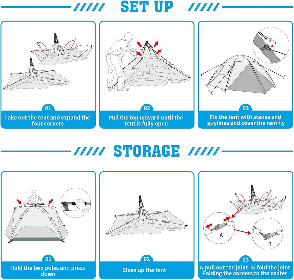 4 Person Waterproof Pop Up Camping Tent V132879