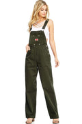 Baggy Straight Leg Twill Overalls P763