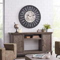 Gray Farmhouse Gears Clock N4974