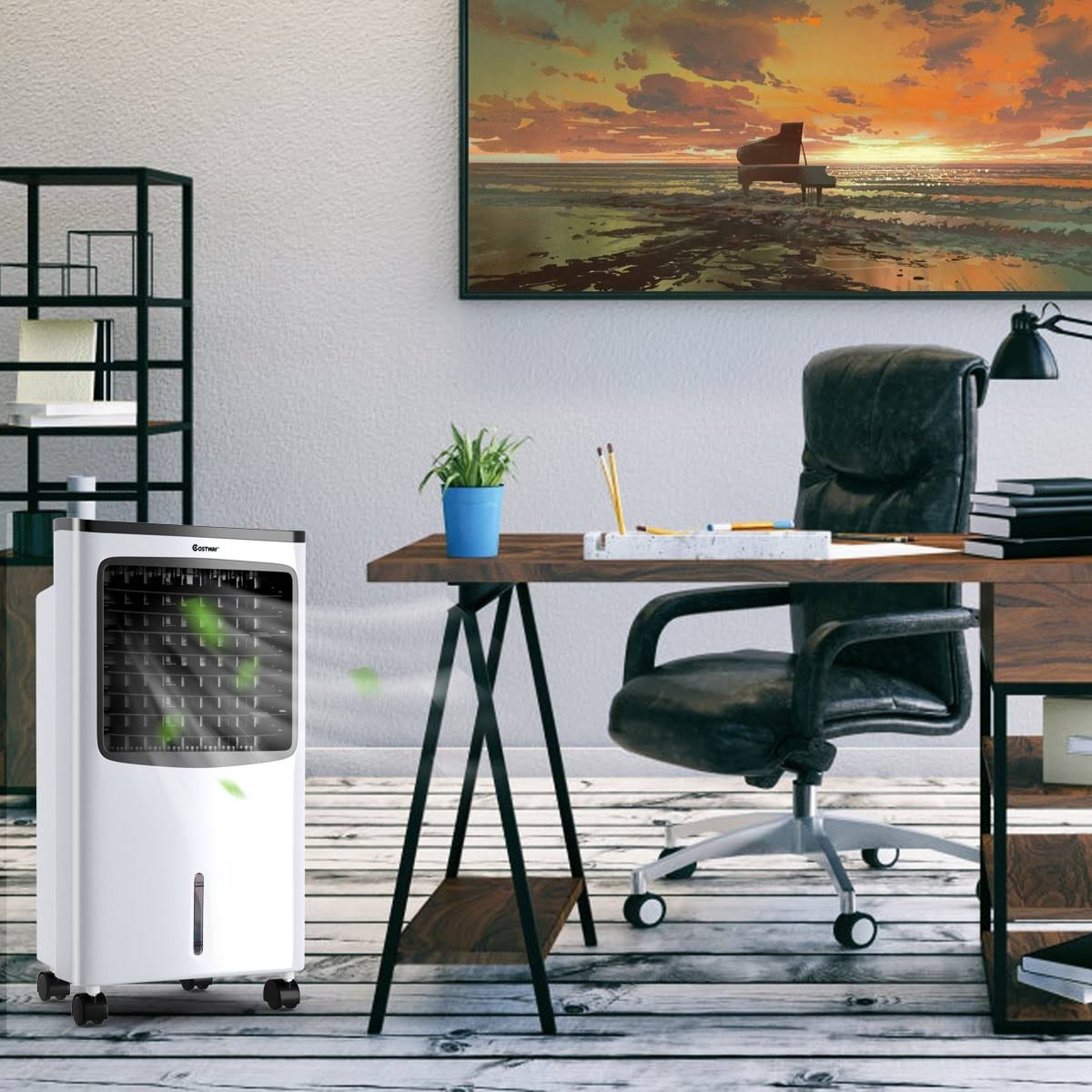 Black Portable Cooler Fan with Remote Control K97199