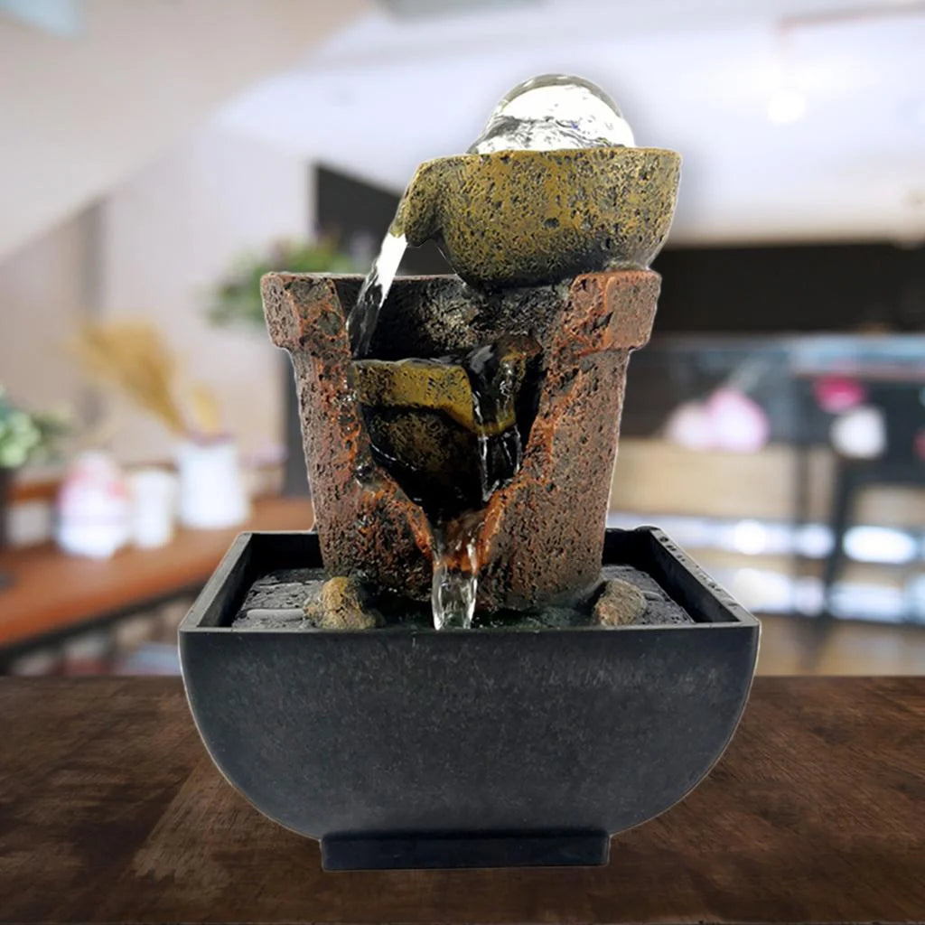Tabletop Water Fountain With Lights V8630