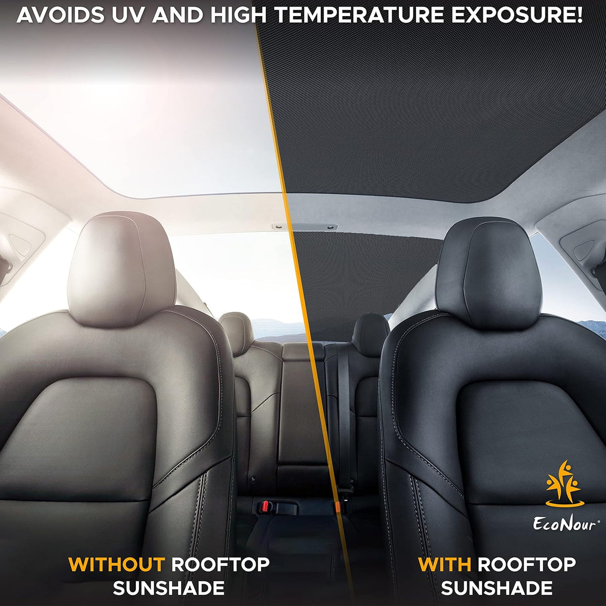 Foldable Sunroof Shade Cover with Heat Insulation Film, Pack of 2 H85446