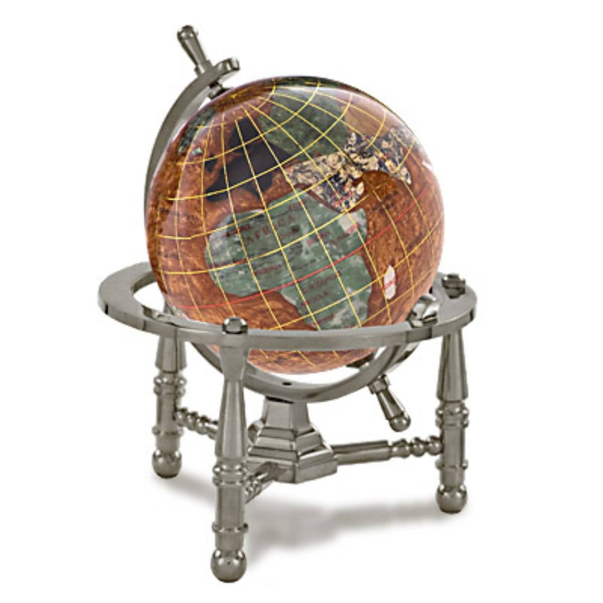 Copper Amber Gemstone Globe with Nautical Stand Y775