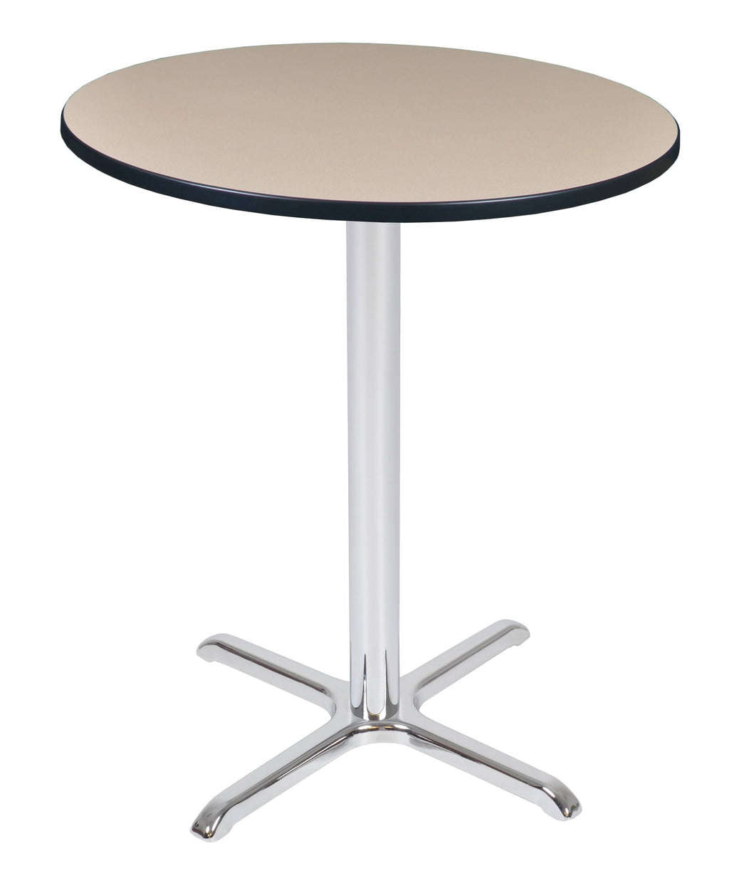 Round X-Base Table Beige Chrome V486