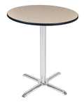 Round X-Base Table Beige Chrome V486
