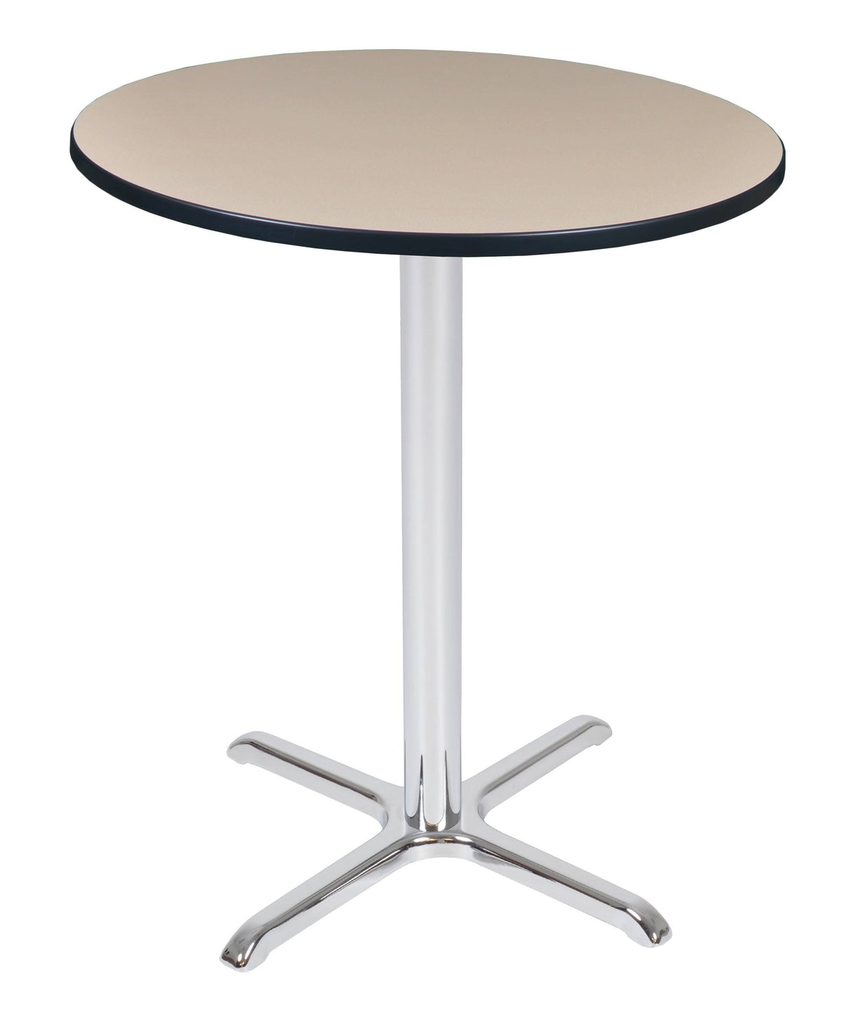 Round X-Base Table Beige Chrome V486