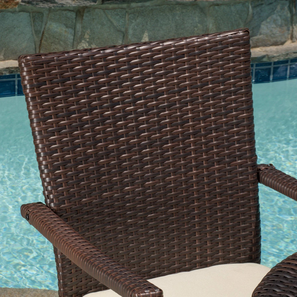 5-piece Wicker Dining Set with Cushions U784