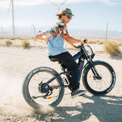 Dual Battery 48V 35AH 2000W 80-155 Miles Electric Bike 26" Fat Tire Full Suspension EBike with Dual Hydraulic Brakes E55336