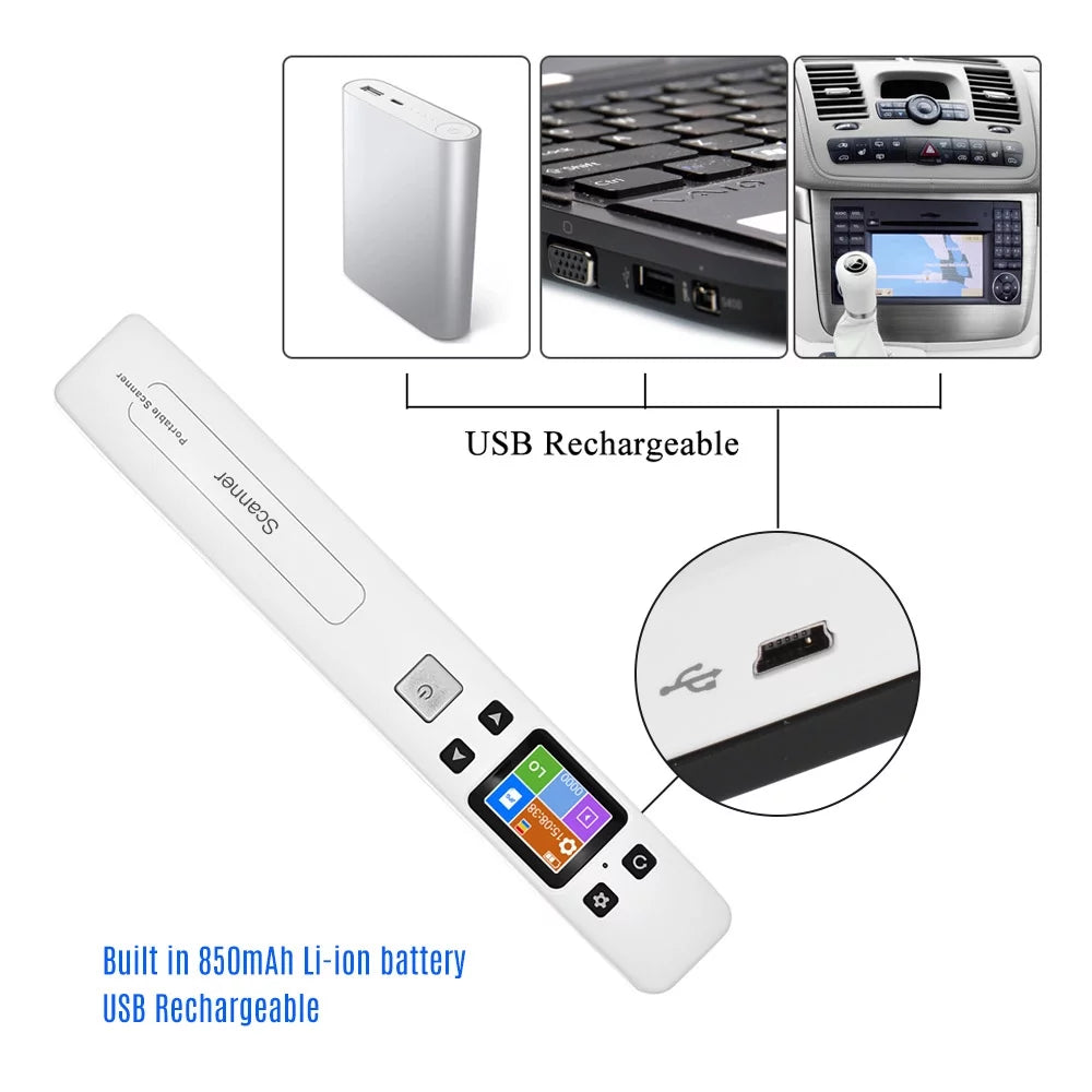 Portable Wand Document Scanner A4 Size LCD Display Z845284