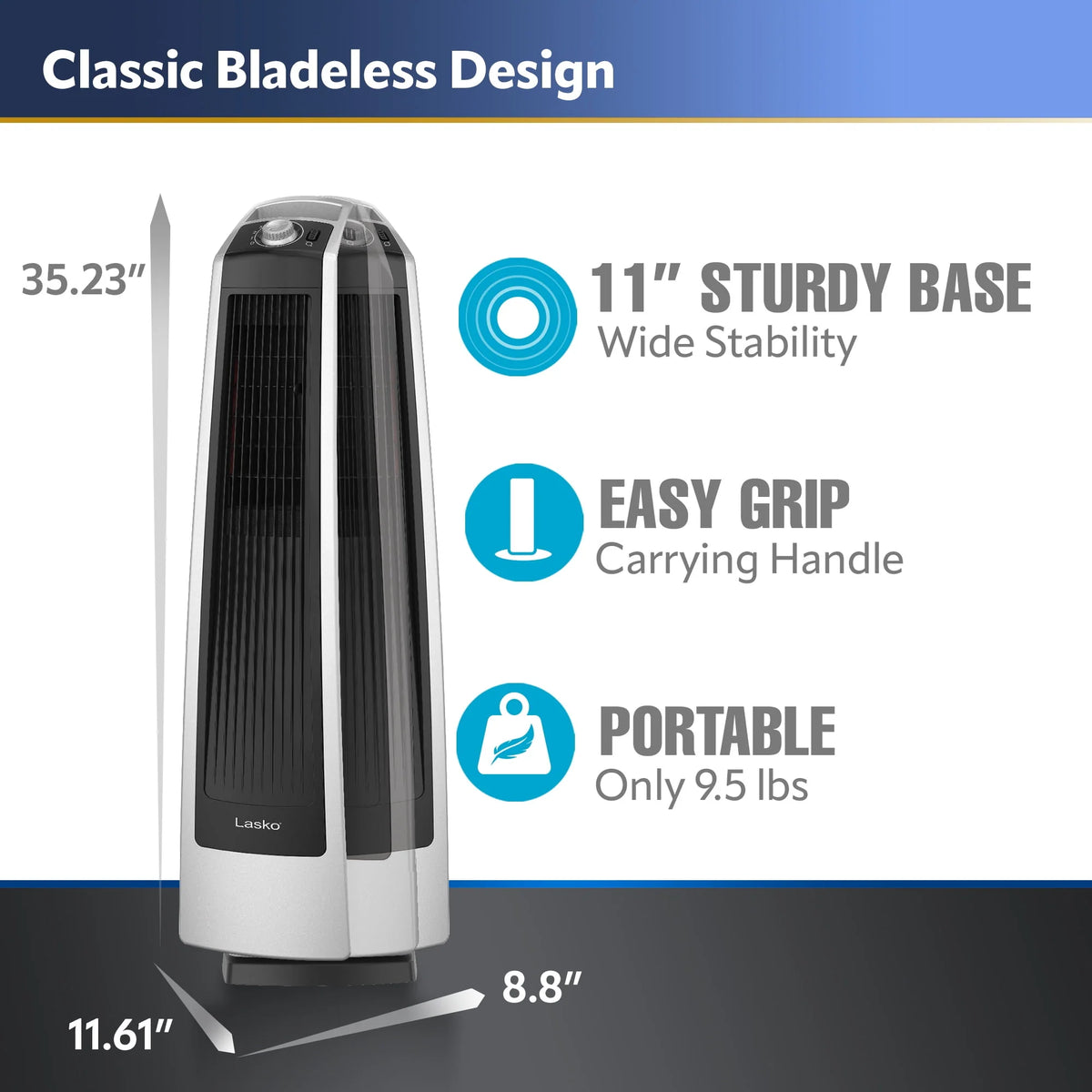 35 Oscillating High Velocity Tower Fan with 3 Speeds U371