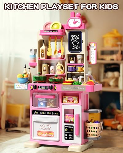 70Pcs Kids Kitchen Playset with Sound & Light F6194