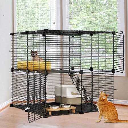 2-Tier Indoor Cat Cage Pet Playpen E373