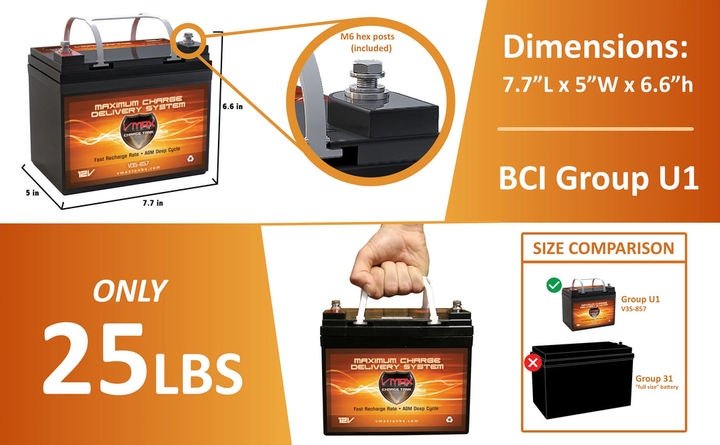 12V 35Ah AGM Deep Cycle Battery G389