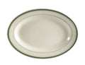11-1/2-Inch by 8-1/4-Inch Green Band Stoneware Oval Platter J4450