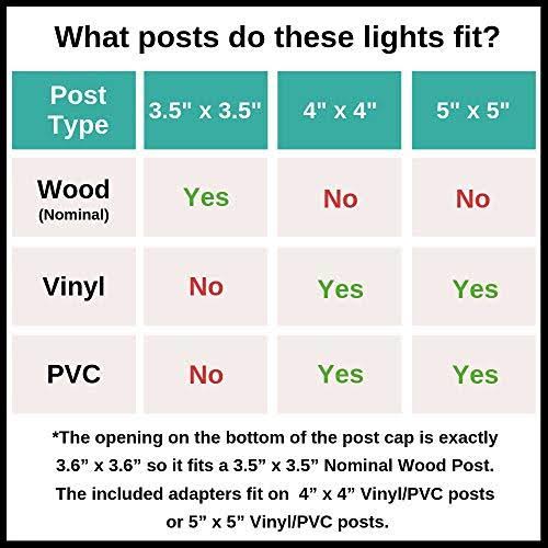 Solar Powered Post Cap Light with Base Adapter Brown 4 Pack E91250