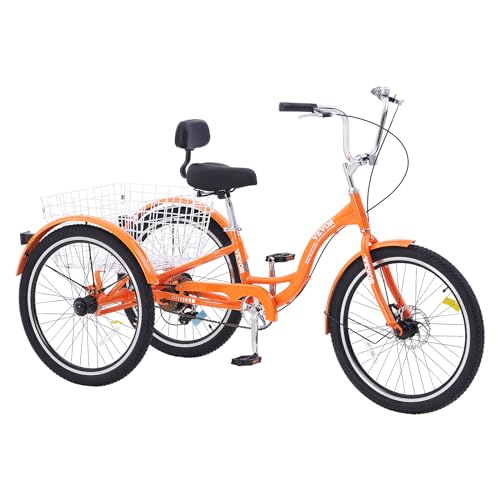 24 Inch Aluminum Alloy Three-Wheeled Tricycle (Orange) W787