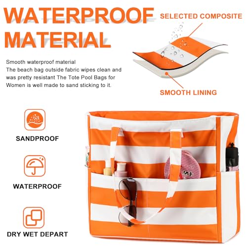 Extra Large Waterproof Beach Tote with Wet Compartment O14772